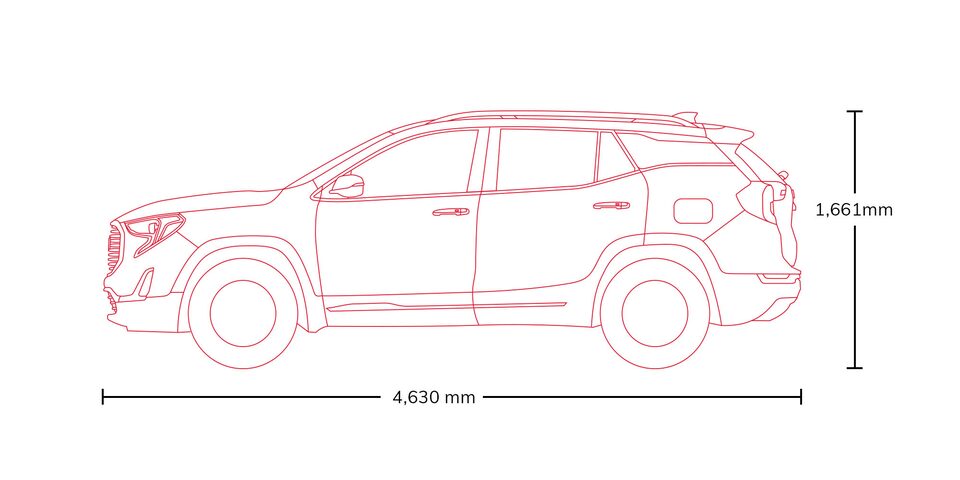Dimensiones y capacidades de tu camioneta SUV, GMC Terrain 2023
