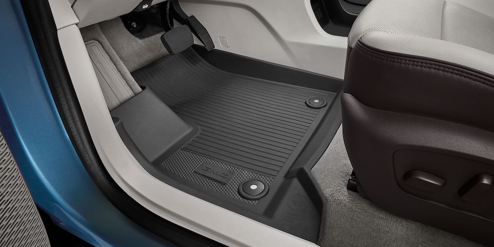 Tapete de vinil rígido de 1era fila en negro con logo para tu GMC Acadia 2024, SUV de tres filas de asientos