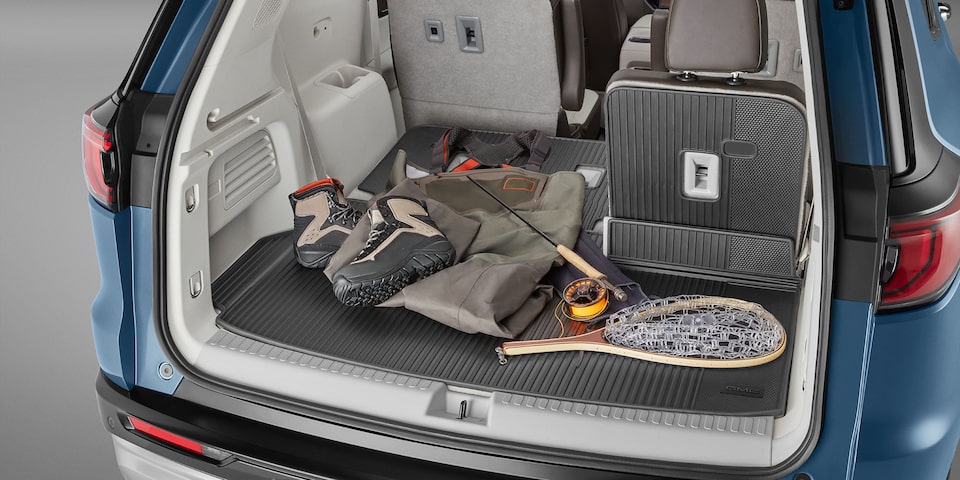Tapete de vinil rígido de cobertura extendida en negro para tu SUV de tres filas de asientos, GMC Acadia 2024