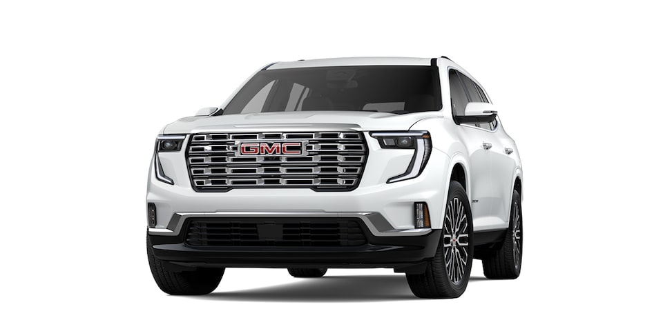 Nueva GMC Acadia 2024, SUV de tres filas de asientos en color Summit White