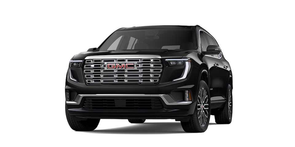 Nueva GMC Acadia 2024, SUV de tres filas de asientos en color Black Meet Kettle Metallic