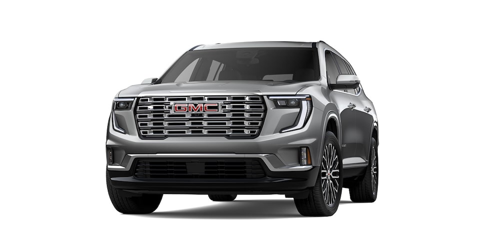 Nueva GMC Acadia 2024, SUV de tres filas de asientos en color Sharkskin Metallic