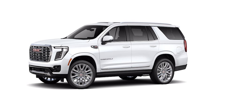 Nueva GMC Yukon 2025 versión Denali, SUV grande premium color Abalone White Tricoat