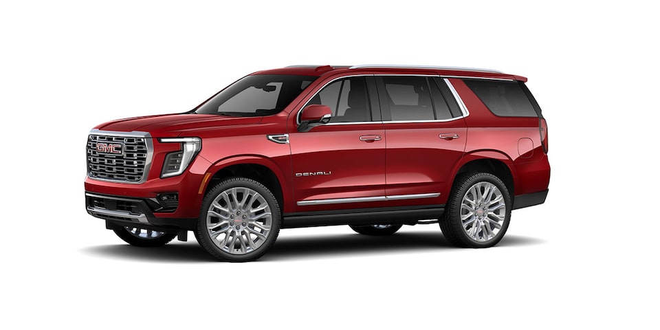 Nueva GMC Yukon 2025 versión Denali, SUV grande premium color Radiant Red Metallic