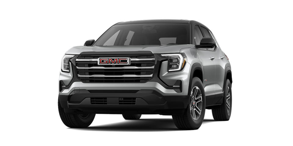 Nueva GMC Terrain 2026, camioneta SUV premium versión AT4 color Sharkskin Metallic