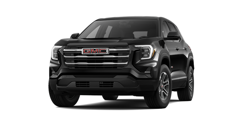 Nueva GMC Terrain 2026, camioneta SUV premium versión AT4 color Black Meet Keetle Metallic
