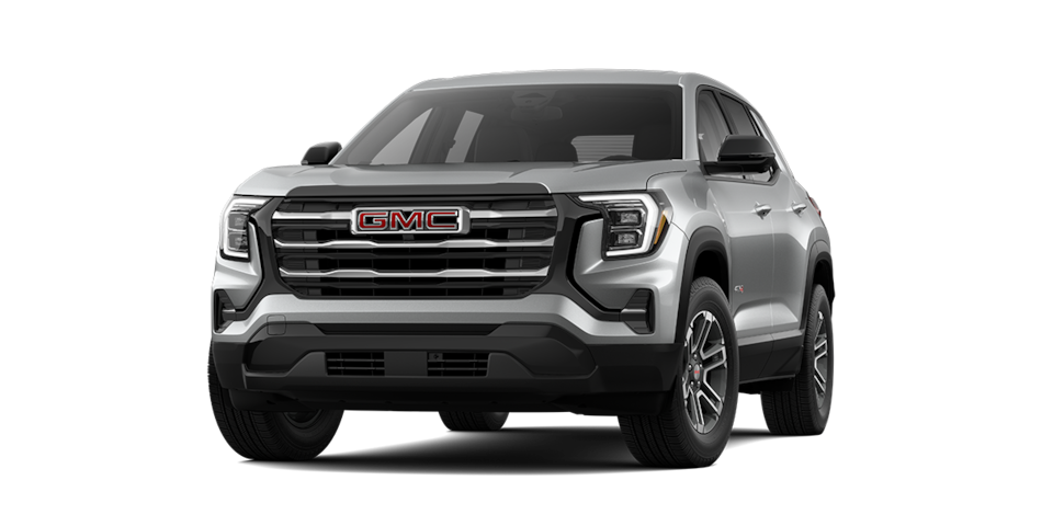 Nueva GMC Terrain 2026, camioneta SUV premium versión AT4 color Sharkskin Metallic