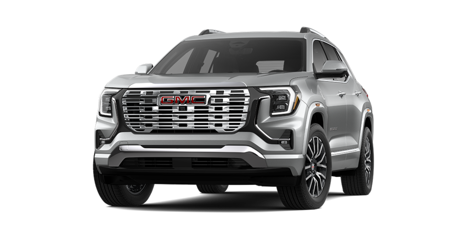 Nueva GMC Terrain 2026, camioneta SUV premium versión Denali color Sharkskin Metallic