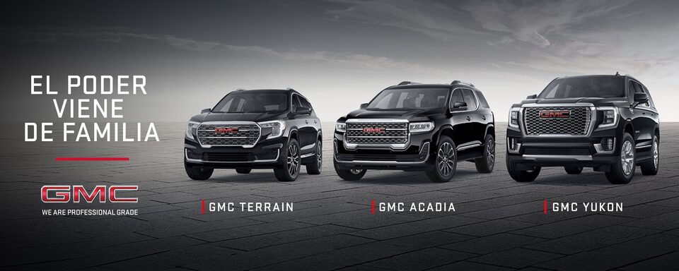 El poder viene de familia. Estrena una imponente SUV premium GMC y obtén exclusivos beneficios para que comiences a conducir una Terrain, Acadia o Yukon.