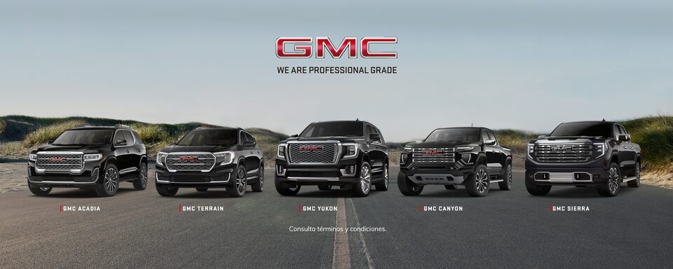 Conoce la nueva familia de SUVs y pickups de lujo GMC que te harán subir al professional grade: Terrain, Acadia, Yukon, Canyon y Sierra