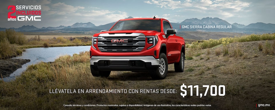 Estrena tu pickup 4x4 premium GMC Sierra Cabina Regular y llévatela en arrendamiento con rentas de $11,700