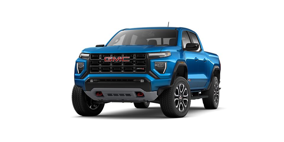 GMC Canyon 2024 AT4, pickup mediana color electric blue