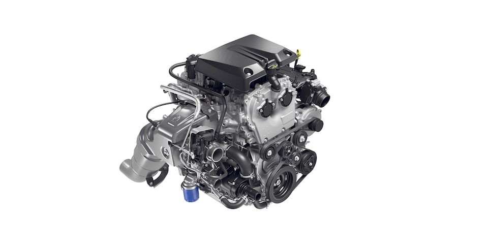 Motor turbo de 2.7 litros que aligera el peso y brinda una potencia de 310 HP en tu GMC Canyon 2024