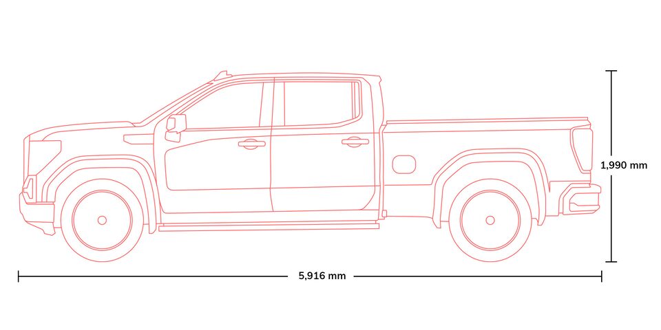 Gran tamaño de tu GMC Sierra versión Denali, pickup 4x4 con capacidad suprema