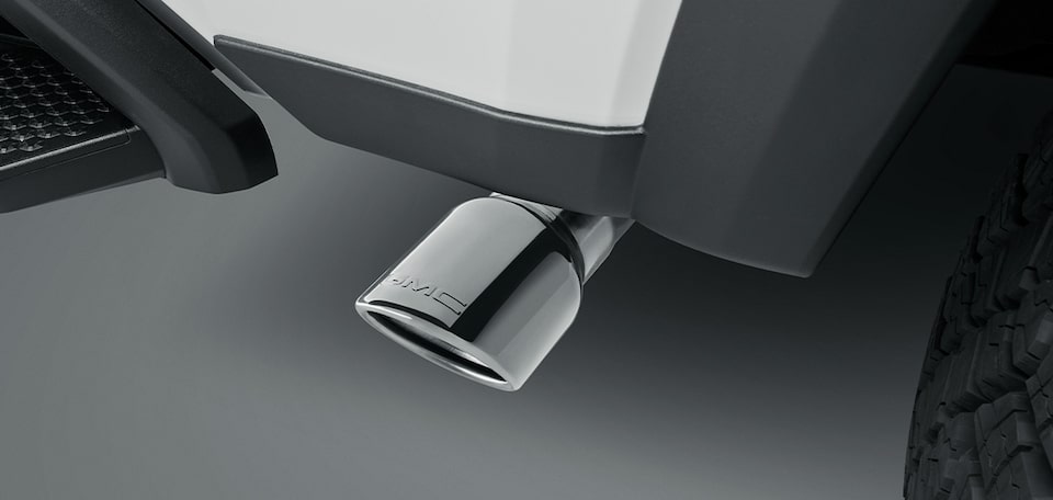 Punta de escape cromada con logo para tu GMC Canyon 2025