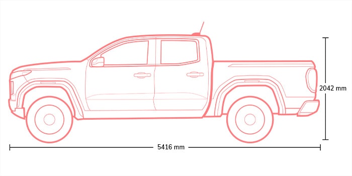 Especificaciones y dimensiones de tu GMC Canyon 2025 versión Denali