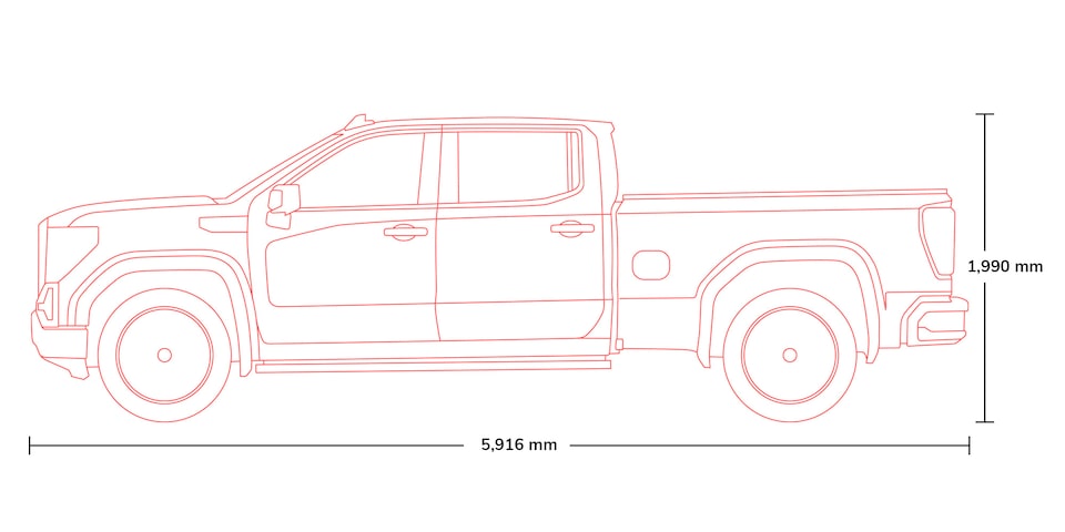 Gran tamaño de tu GMC Sierra Denali 2025 con capacidad suprema